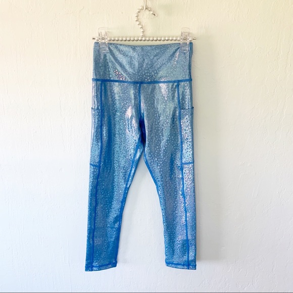 ZYIA Light N Tight Blue Mermaid Hi-Rise Capri Leggings - Picture 6 of 13